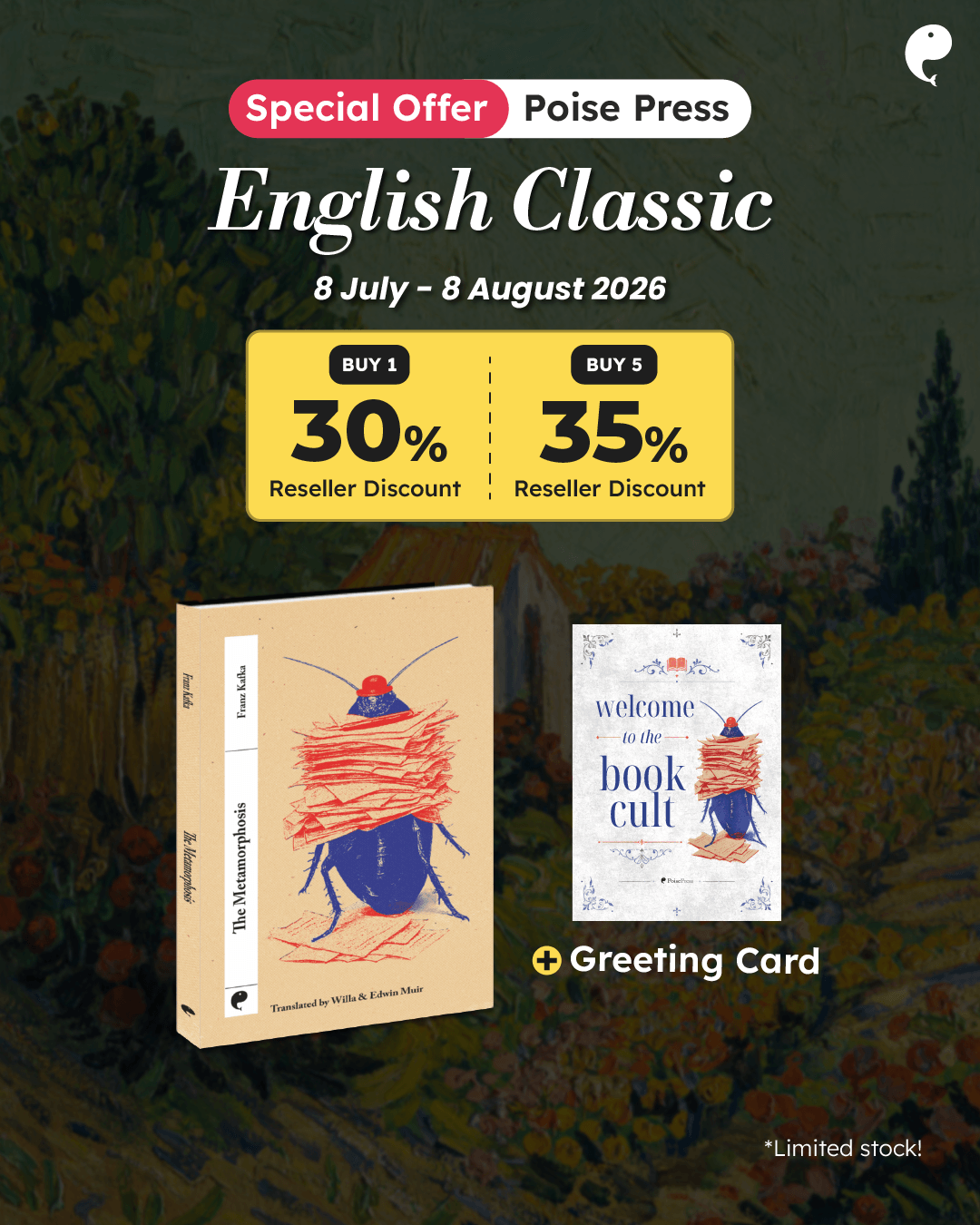 PAKET PROMO THE METAMORPHOSIS (ENGLISH VERSION - POISE PRESS)+GREETING CARD
