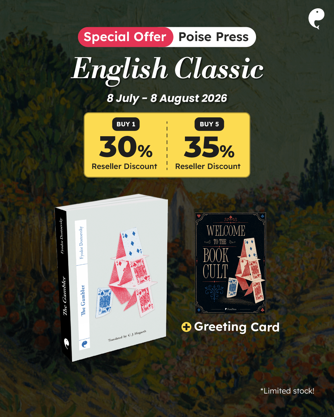 PAKET PROMO THE GAMBLER (ENGLISH VERSION - POISE PRESS)+GREETING CARD