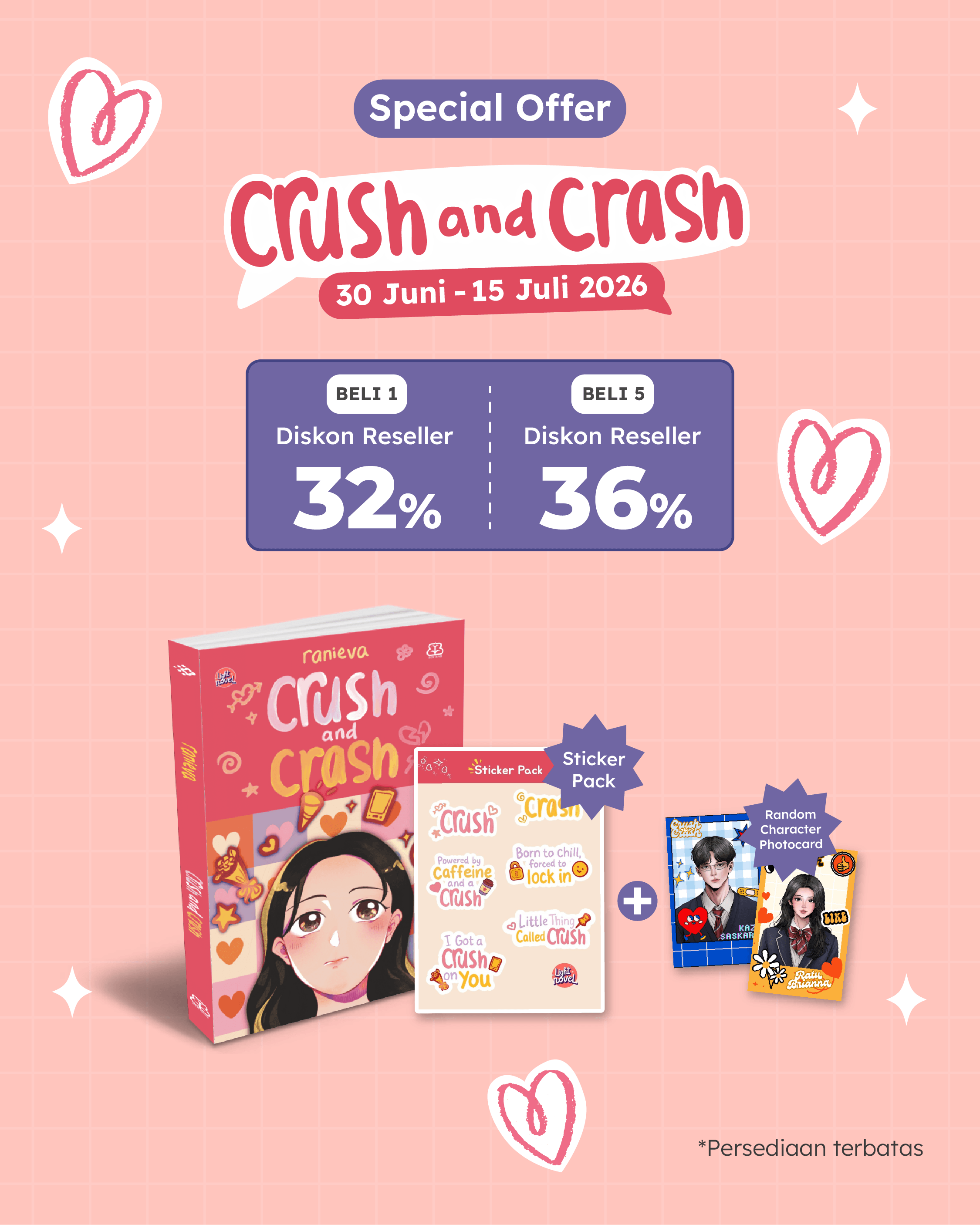 PAKET - SO CRUSH AND CRASH+STICKER PACK+PHOTOCARD
