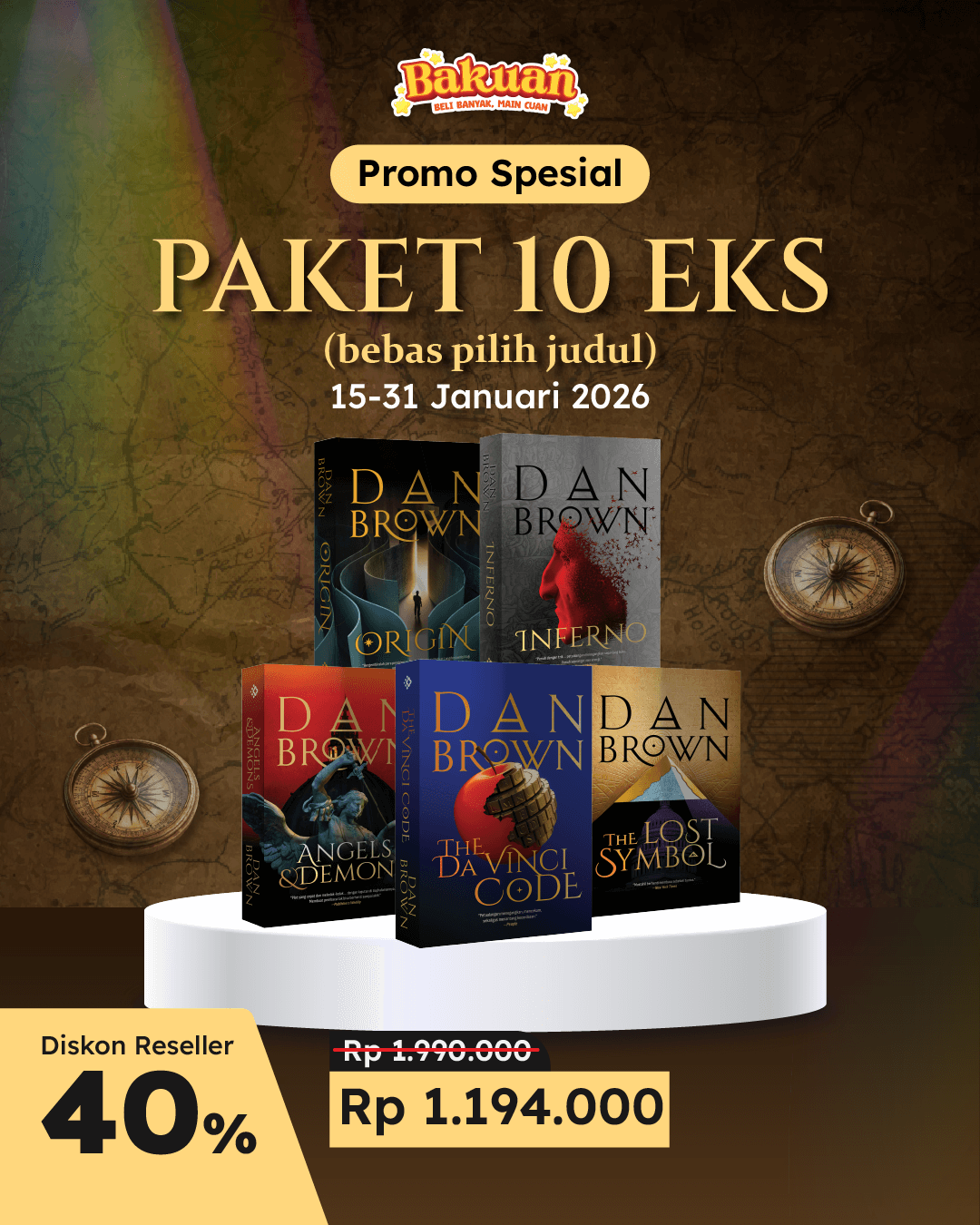 PAKET 10 EKS - SO DAN BROWN BEBAS PILIH