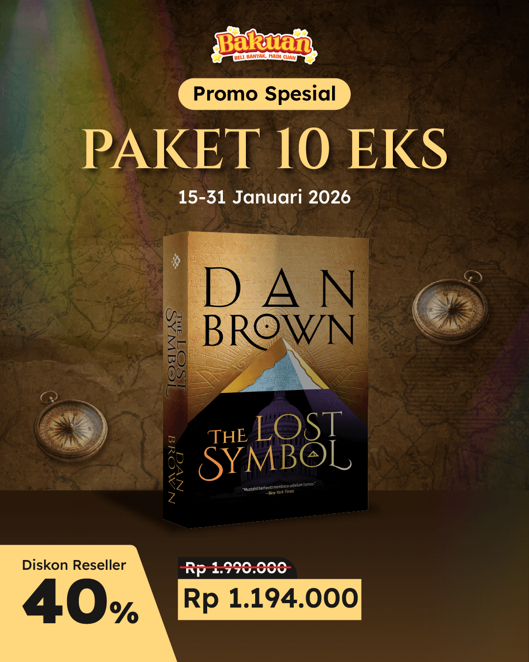 PAKET 10 EKS - SO DAN BROWN THE LOST SYMBOL