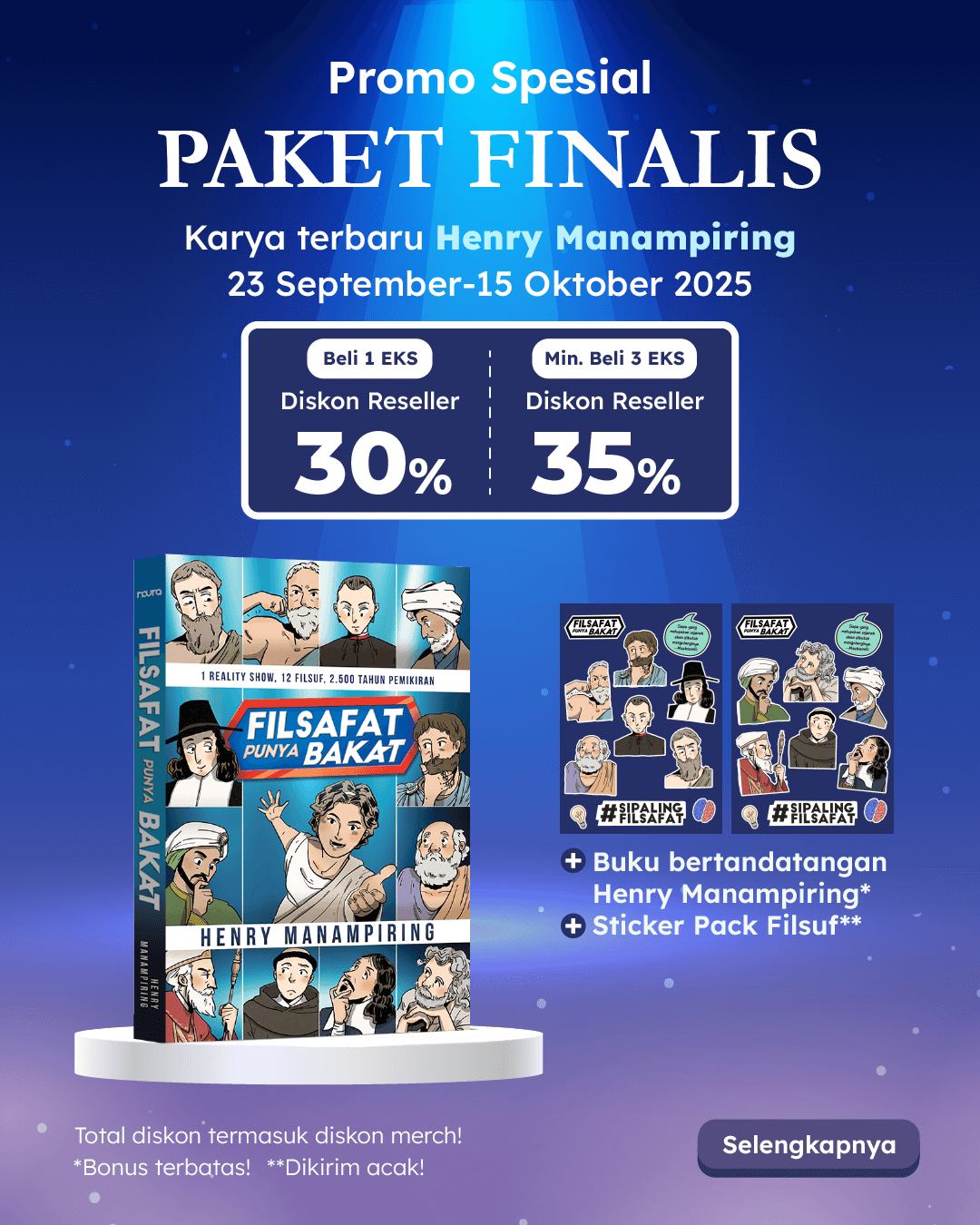 PAKET FINALIS - SO FILSAFAT PUNYA BAKAT+TTD+STICKER ND-533
