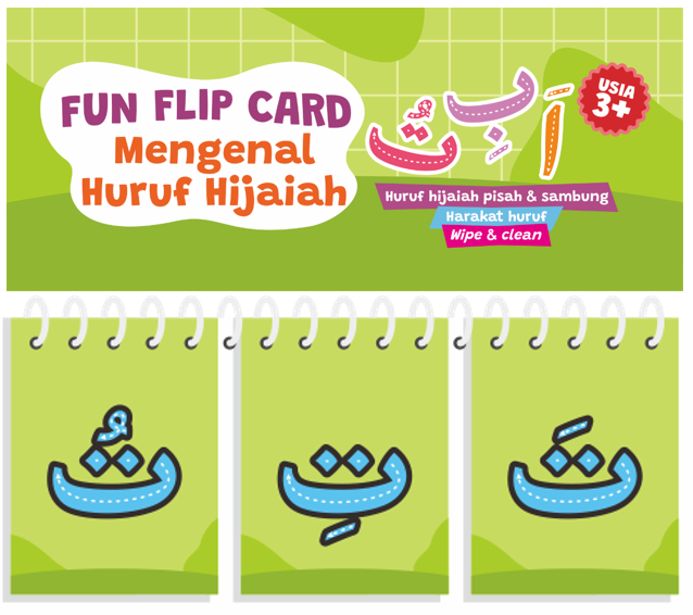 MAINAN EDUKATIF: FUN FLIP CARD MENGENAL HURUF HIJAIAH 