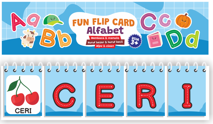MAINAN EDUKATIF: FUN FLIP CARD: ALFABET