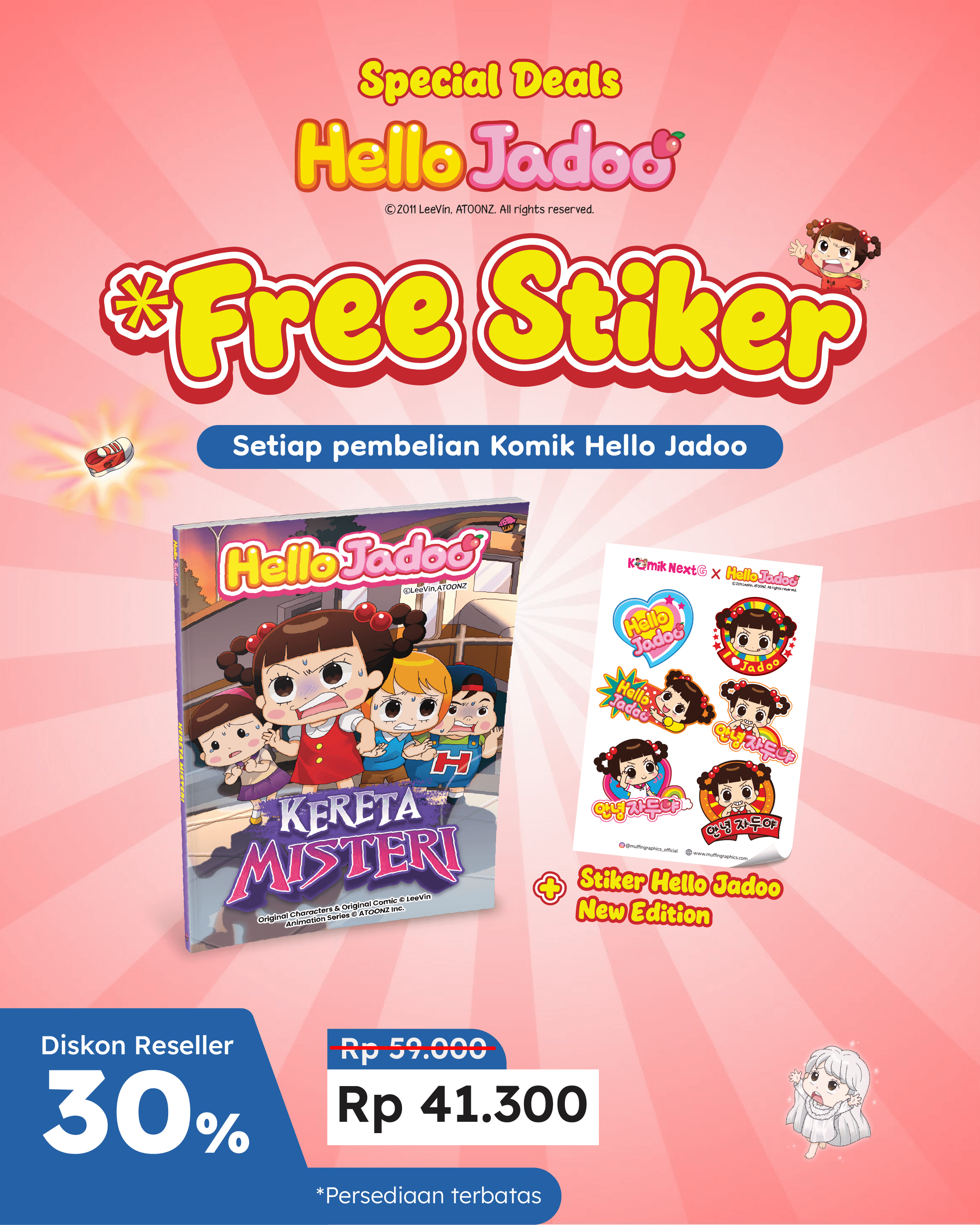 PAKET PROMO KOMIK HELLO JADOO VOL. 2+STICKER MC-1690