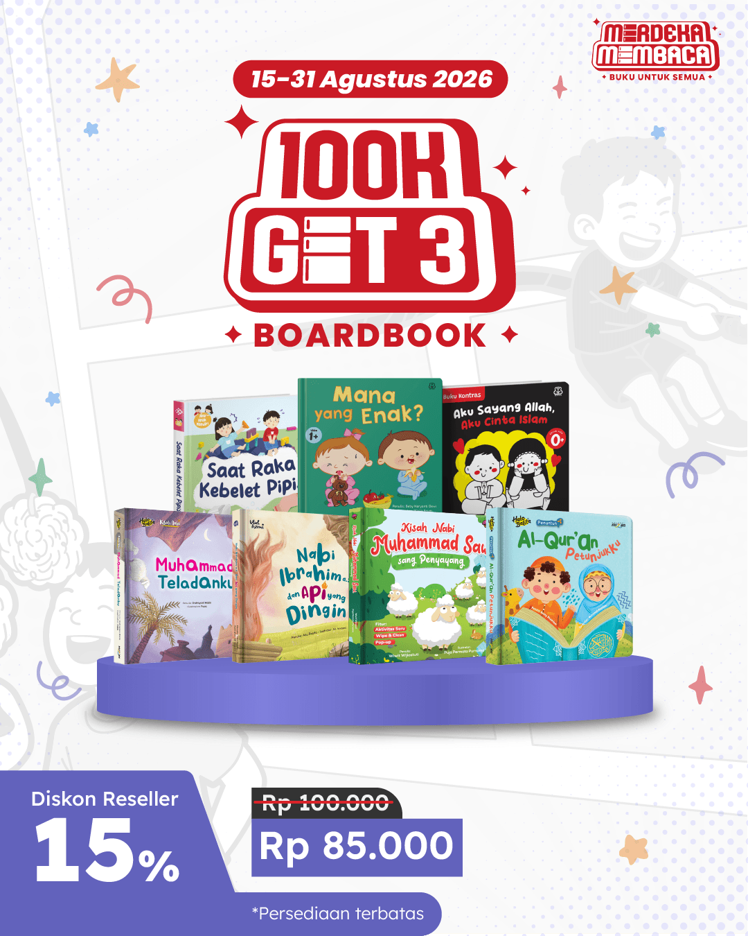 PAKET BUNDLING PROMO MERDEKA MEMBACA 100K GET 3 BOARDBOOK