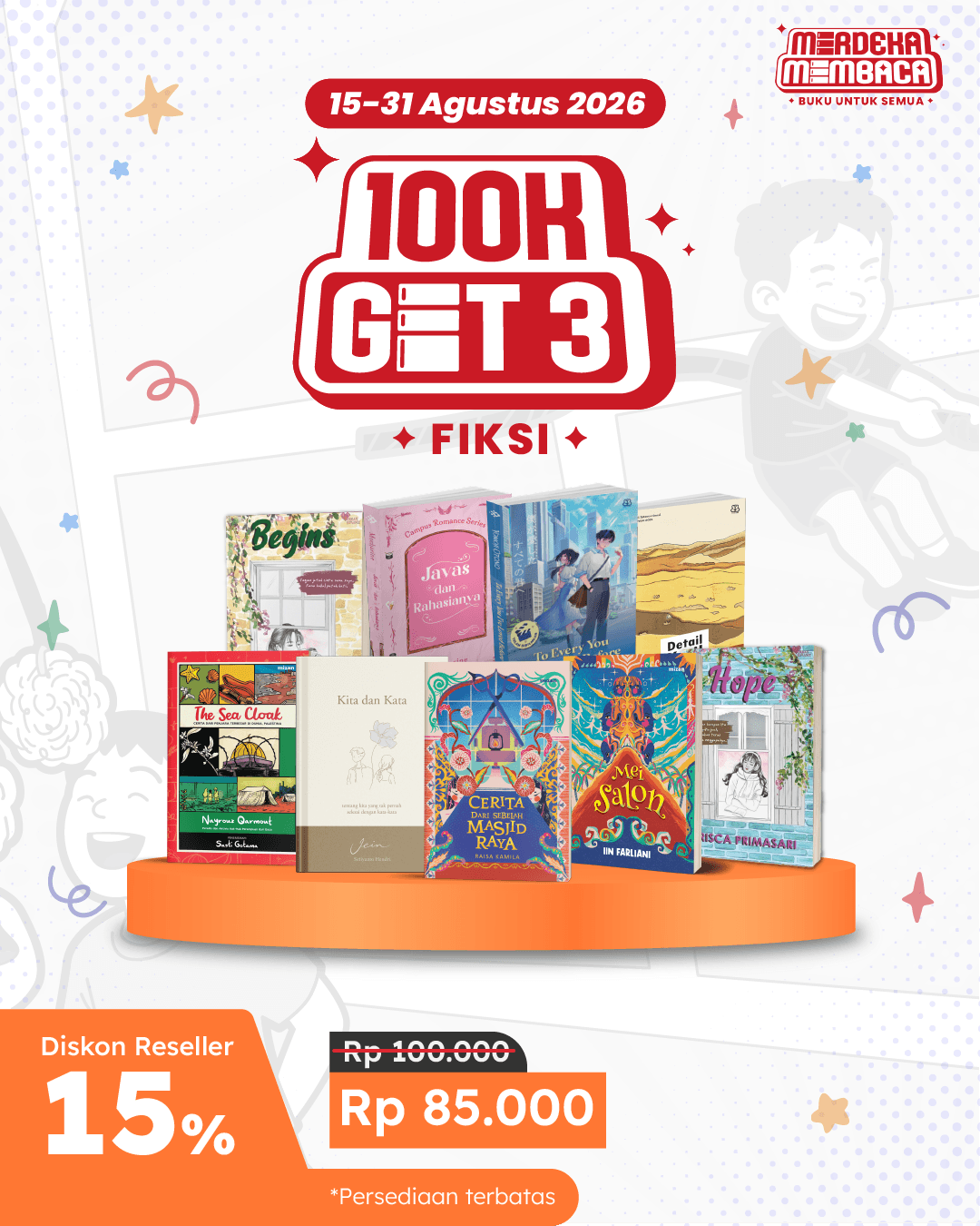 PAKET BUNDLING PROMO MERDEKA MEMBACA 100K GET 3 FIKSI
