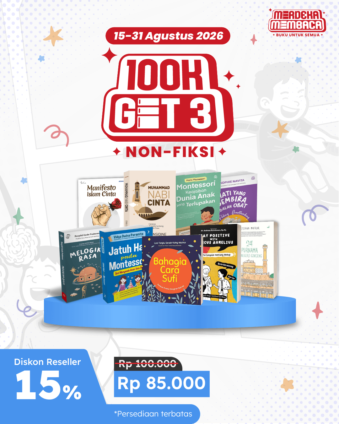 PAKET BUNDLING PROMO MERDEKA MEMBACA 100K GET 3 NONFIKSI