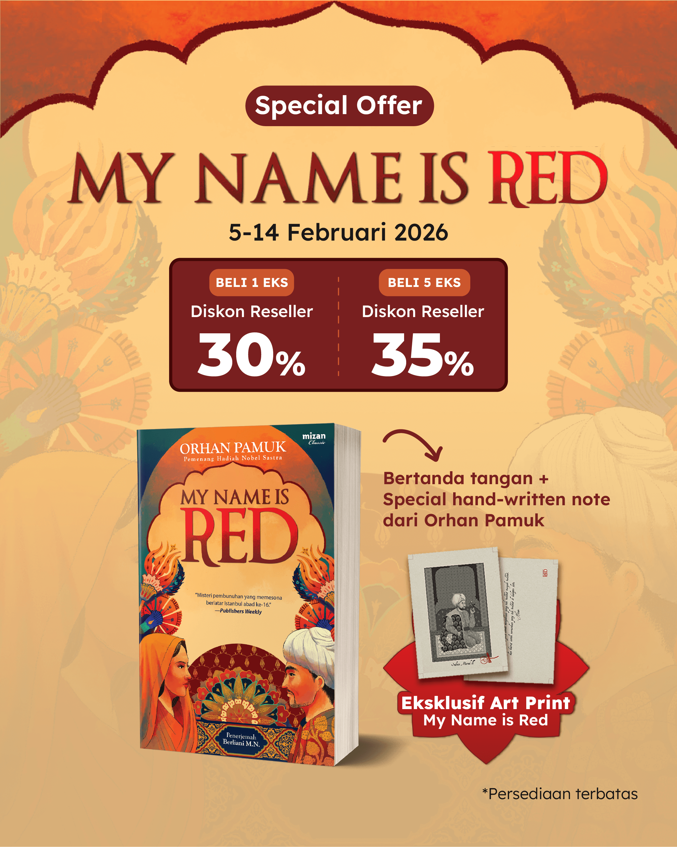 PAKET - SO MY NAME IS RED+TTD+SPECIAL HAND-WRITTEN+ART PRINT