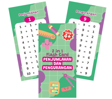 MAINAN EDUKATIF: PENJUMLAHAN DAN PENGURANGAN 2 IN 1 FLASH CARD RING 