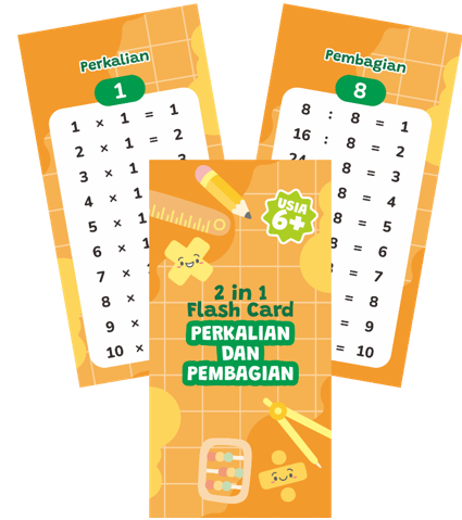 MAINAN EDUKATIF: PERKALIAN DAN PEMBAGIAN 2 IN 1 FLASH CARD RING
