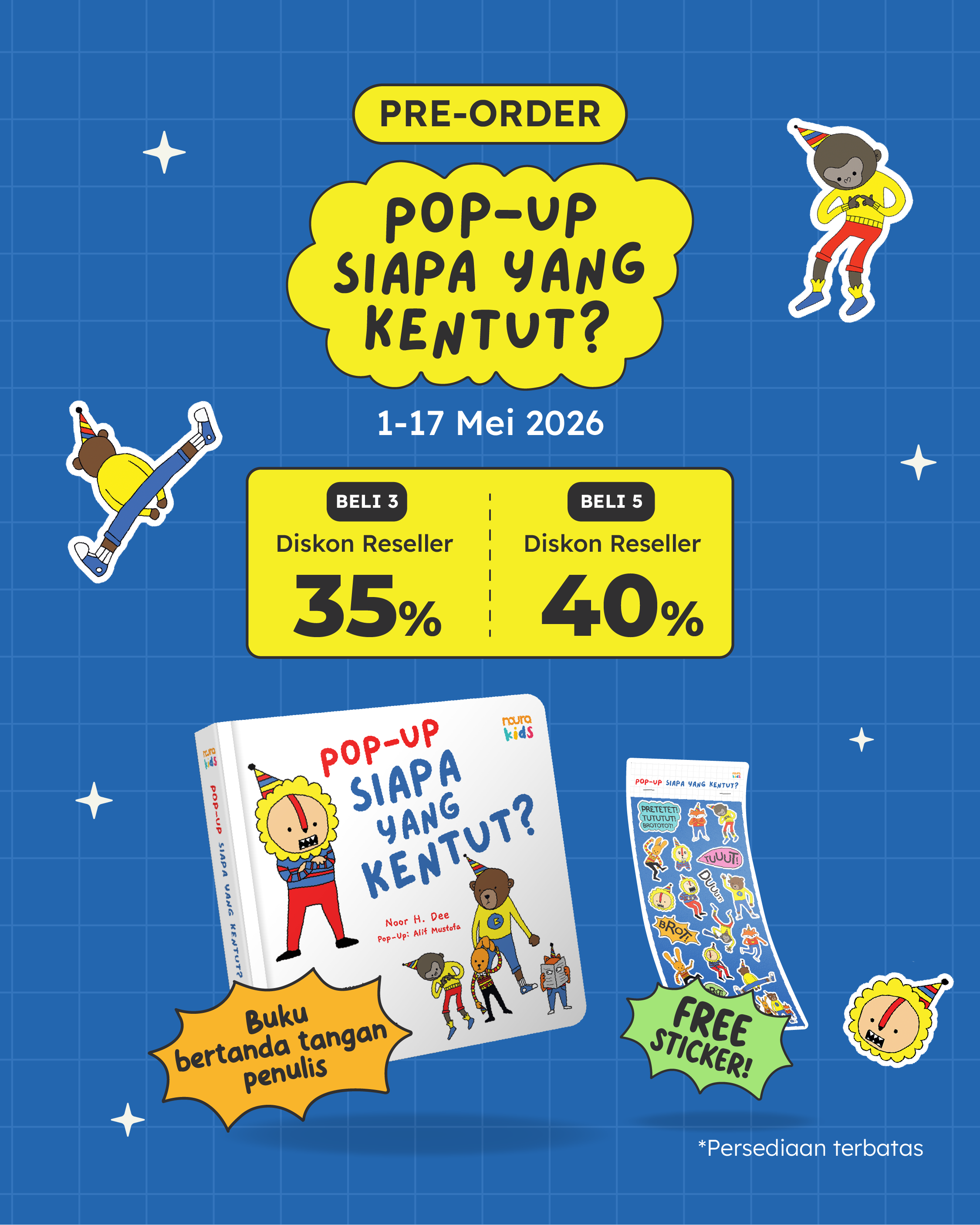  PAKET- SO POP-UP SIAPA YANG KENTUT?+TTD+STICKER