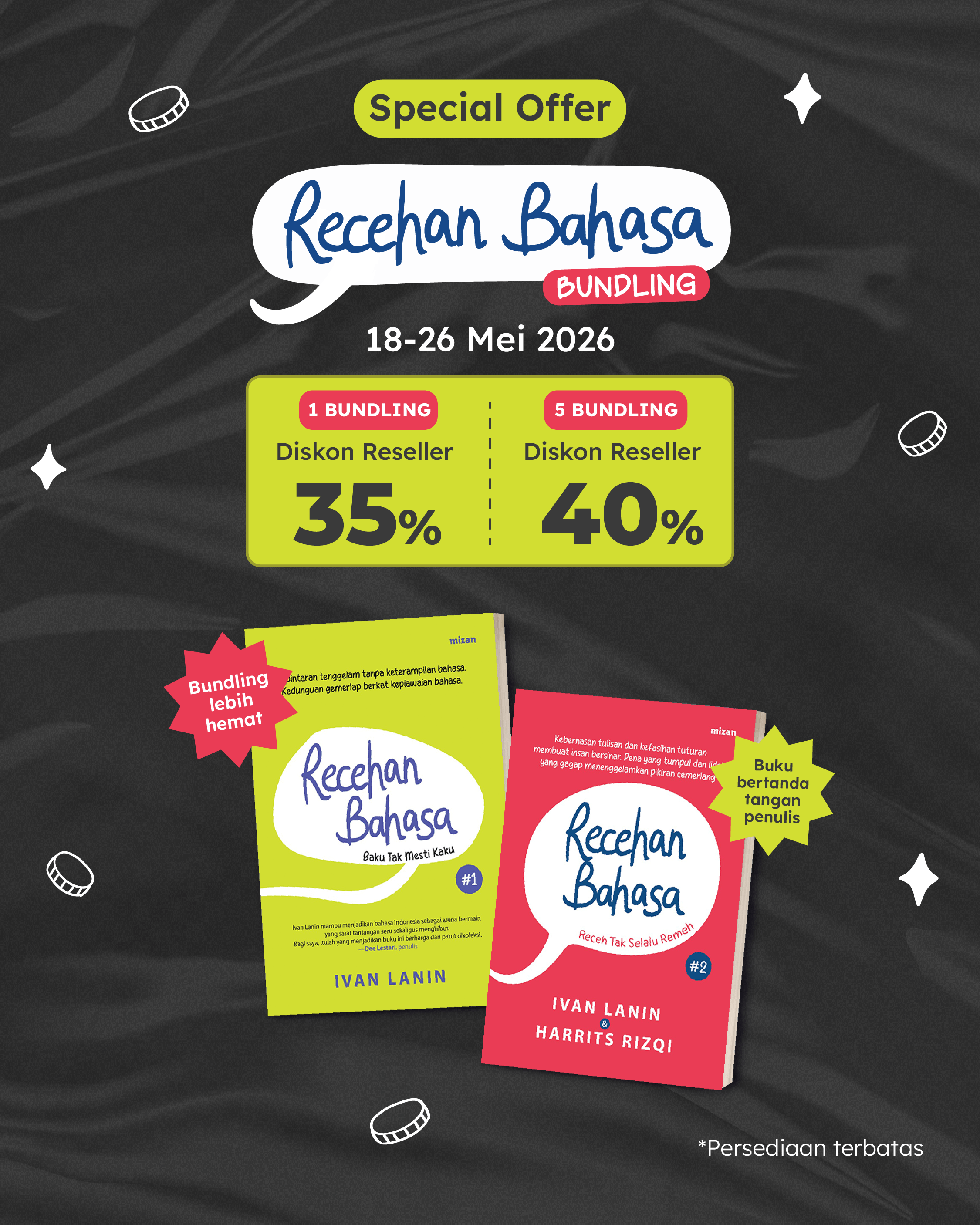 PAKET BUNDLING RECEH BAHASA 1&2+TTD+SPECIAL NOTE