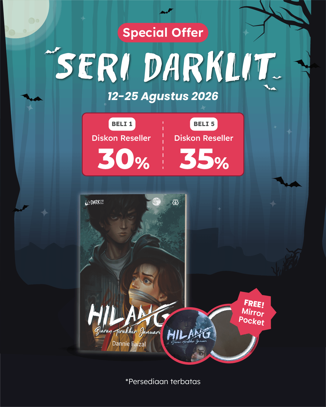 PAKET HILANG - SO DARKLIT BENTANG+MIRROR POCKET