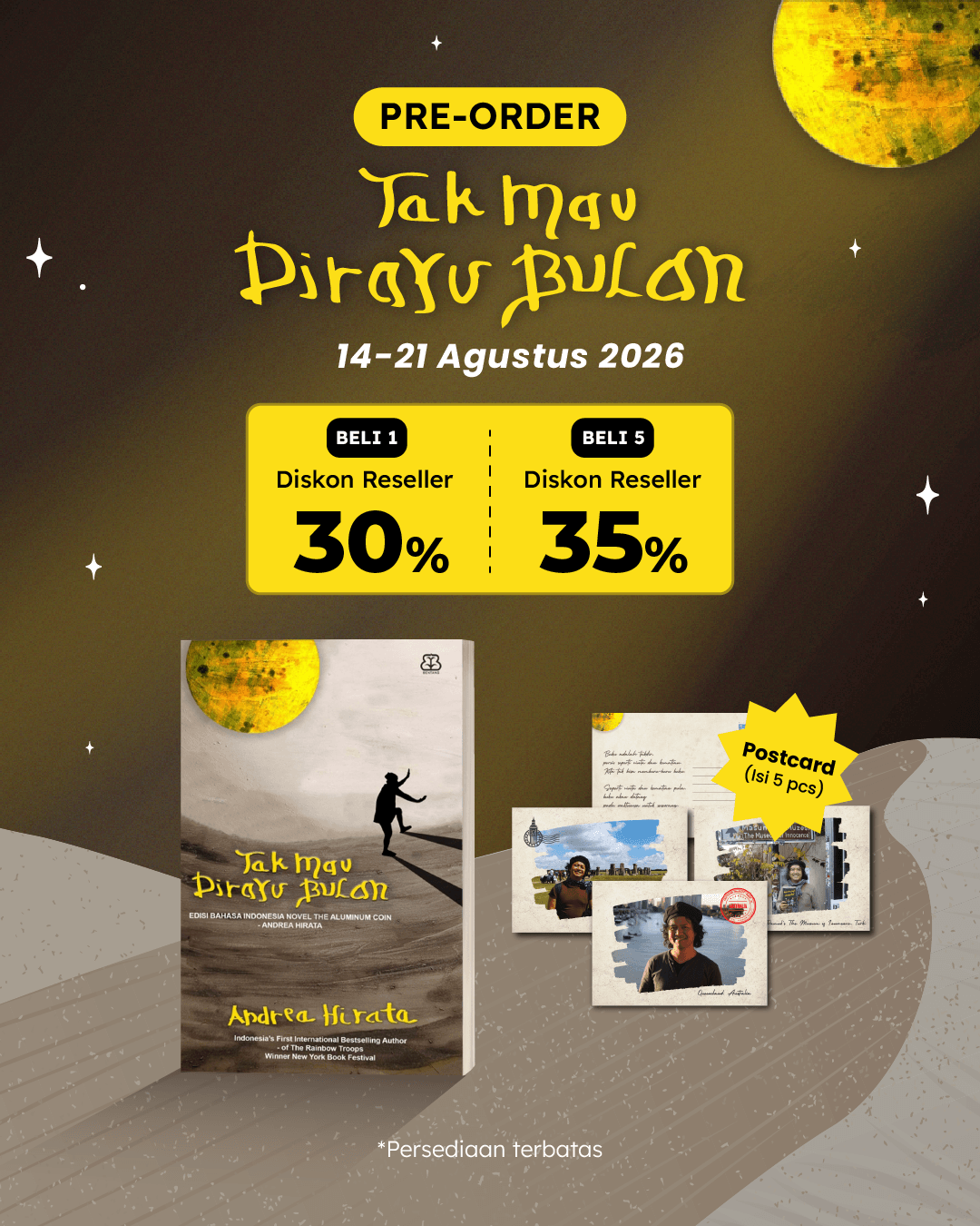 PAKET PO TAK MAU DIRAYU BULAN+POSTCARD SET