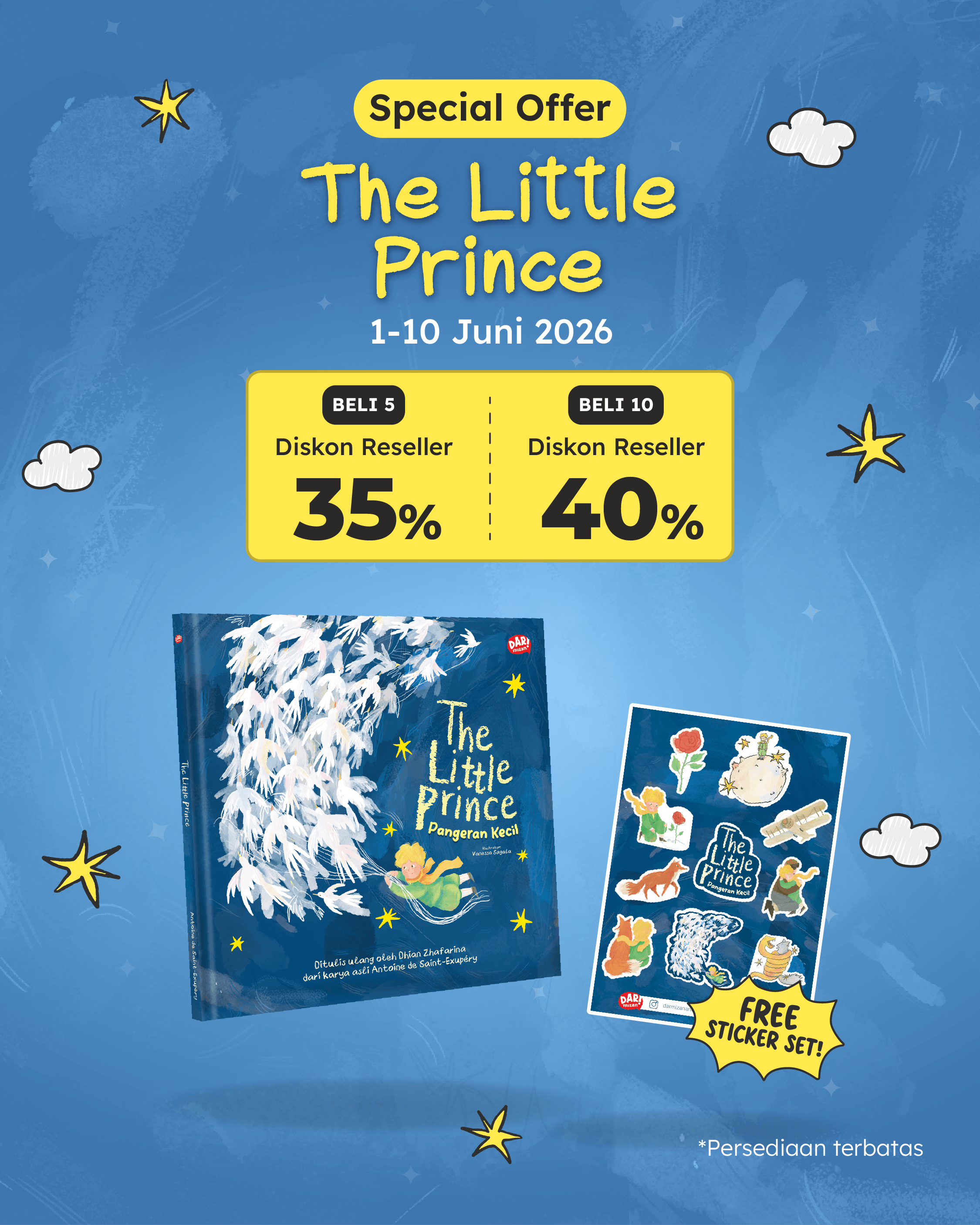 PAKET - SO THE LITTLE PRINCE (HARDCOVER)+STICKER SET
